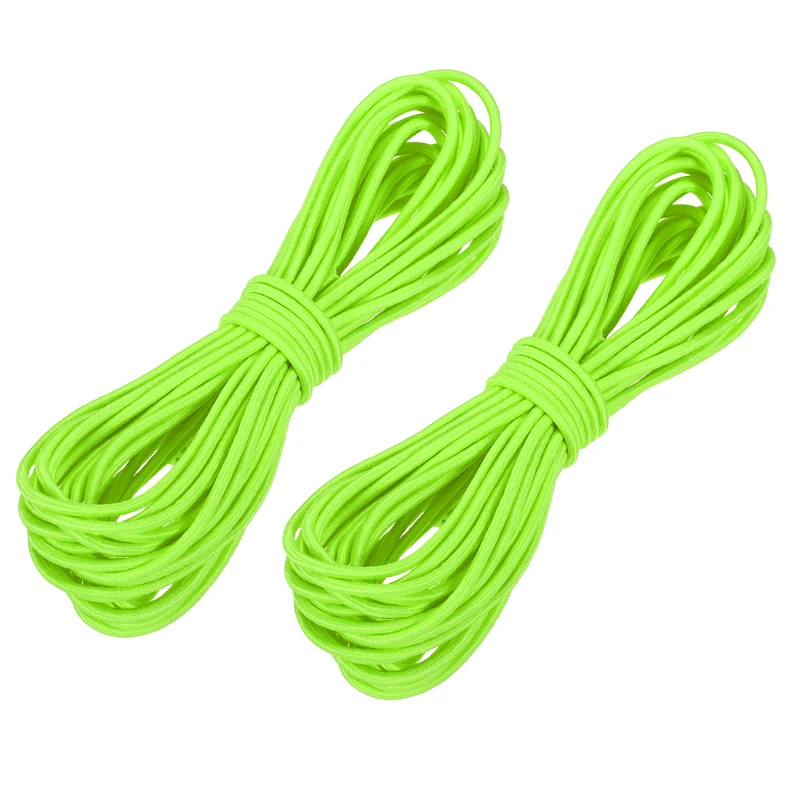 2pcs 3/32" x 26ft Bungee Shock Cord Rope Marine Grade Bungee Rope Green