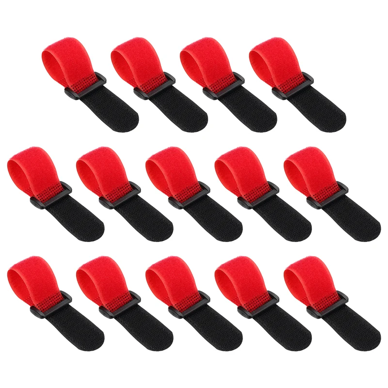 14pcs Reusable Cinch Strap 1.3"x6.5" Hook and Loop Cable Securing Strap Red