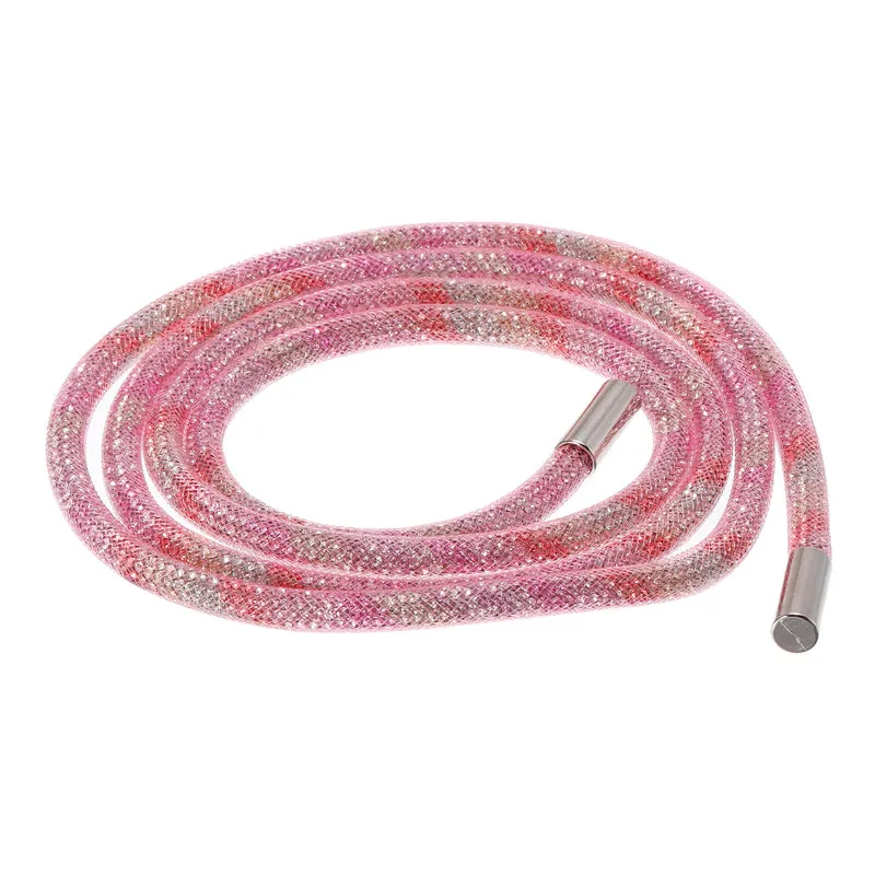 6mm x 120cm Rhinestone Rope Crystal Rope Pink Mesh Colorful Diamond