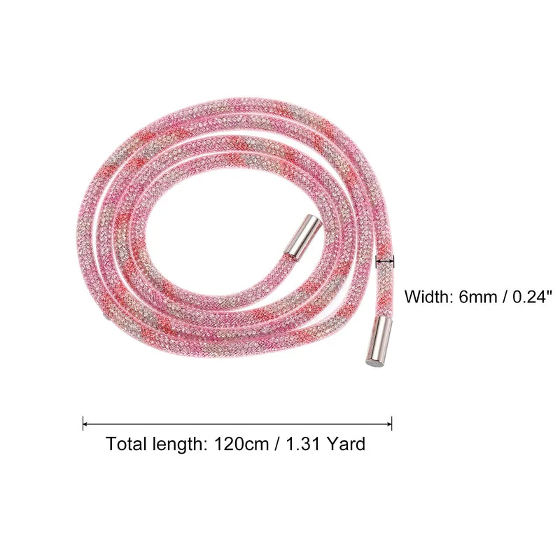 6mm x 120cm Rhinestone Rope Crystal Rope Pink Mesh Colorful Diamond