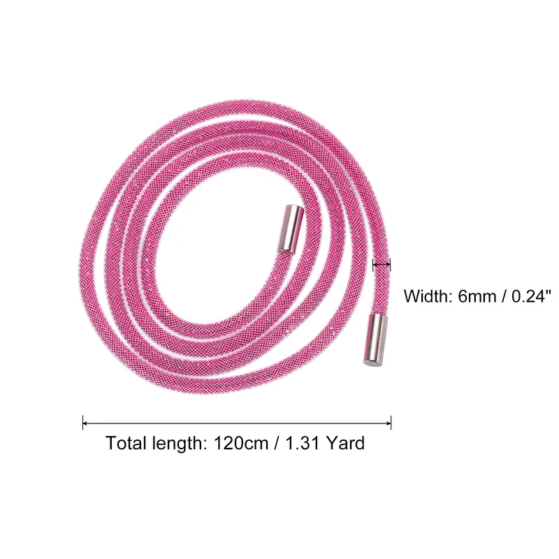 6mm x 120cm Rhinestone Rope Crystal Rope Pink Mesh Pink Diamond