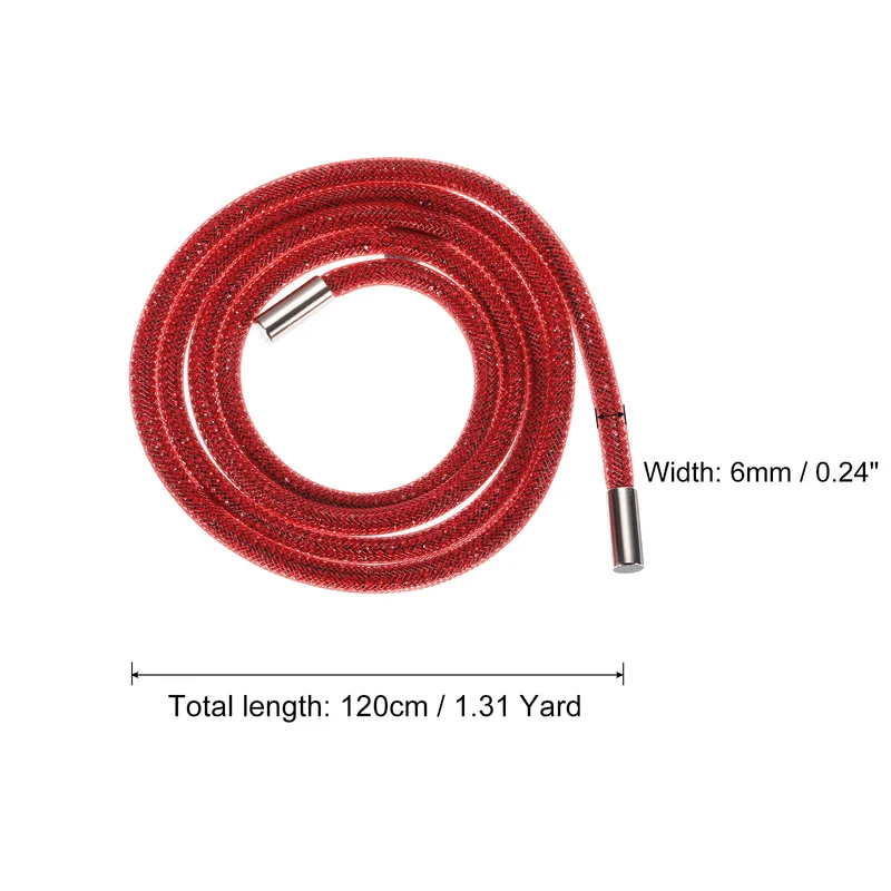 6mm x 120cm Rhinestone Rope Crystal Rope Red Mesh Red Diamond