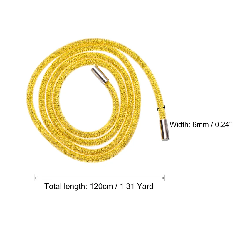 6mm x 120cm Rhinestone Rope Crystal Rope Yellow Mesh Lemon Yellow Diamond