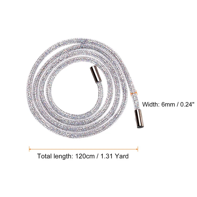 6mm x 120cm Rhinestone Rope Crystal Rope White Mesh White Color Diamond