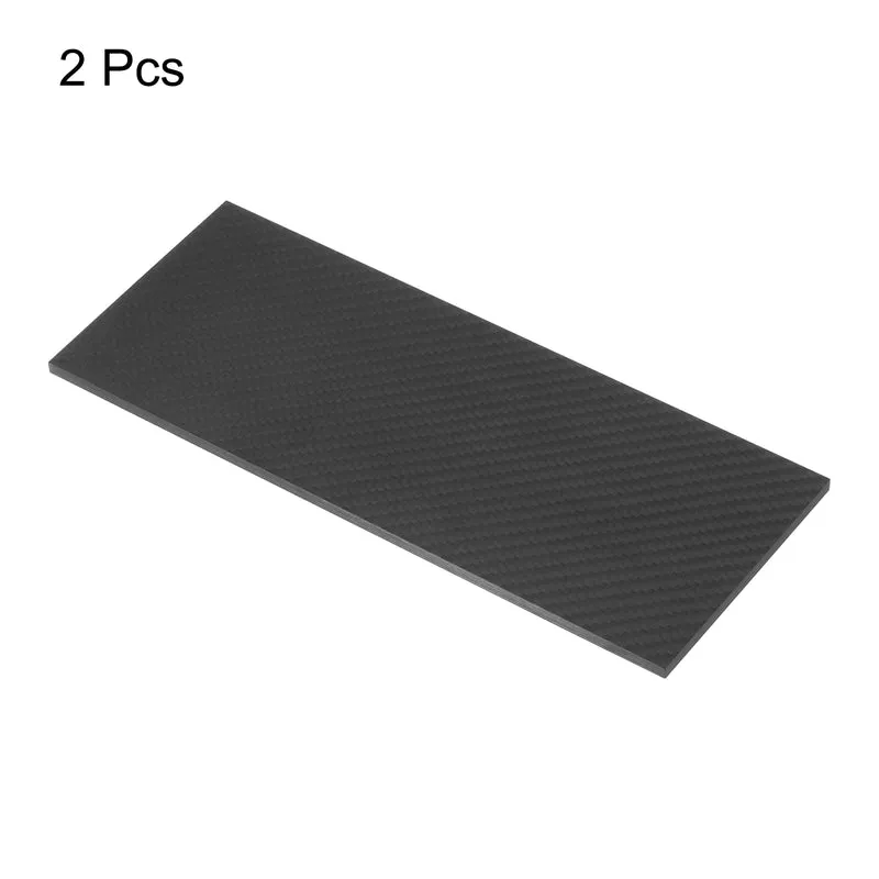 2 Pcs Carbon Fiber Sheet 250×100×3mm Matte Surface Twill Weave Panel Sheet
