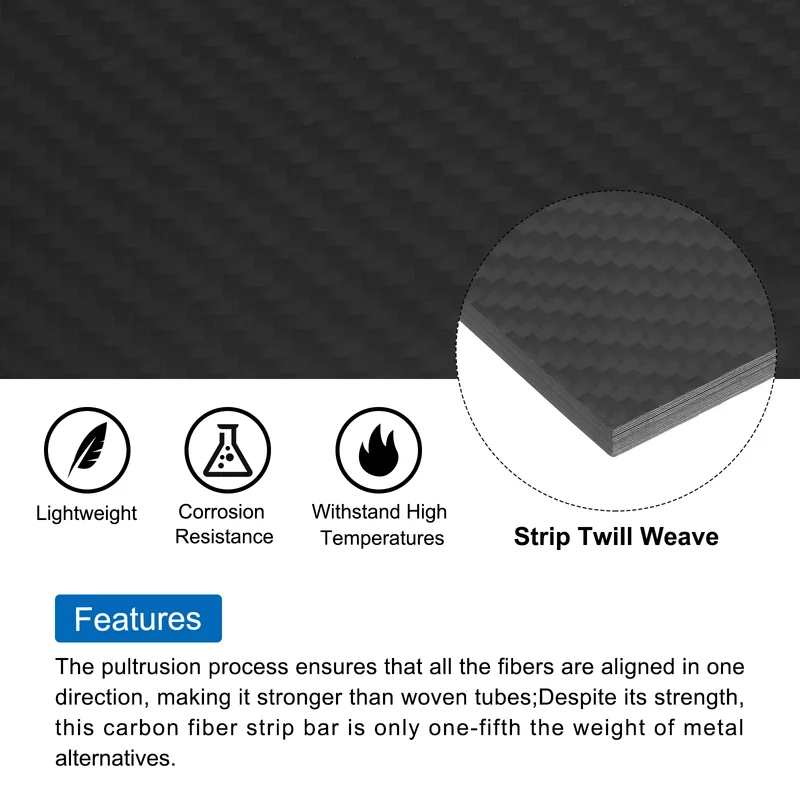 1 Pcs Carbon Fiber Sheet 250×100×3mm Matte Surface Twill Weave Panel Sheet