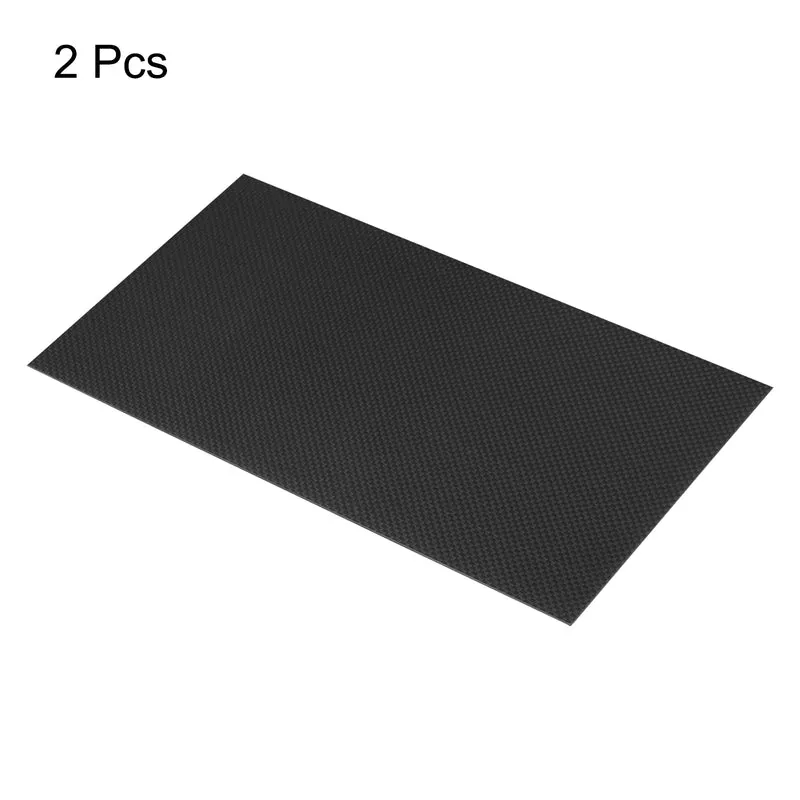 2 Pcs Carbon Fiber Sheet 250×100×1.5mm Glossy Surface Plain Weave Panel Sheet