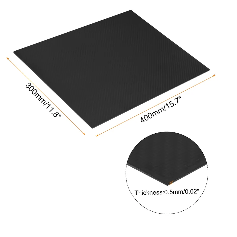 1 Pcs Carbon Fiber Sheet 400x300x0.5mm Matte Surface Twill Weave Panel Sheet
