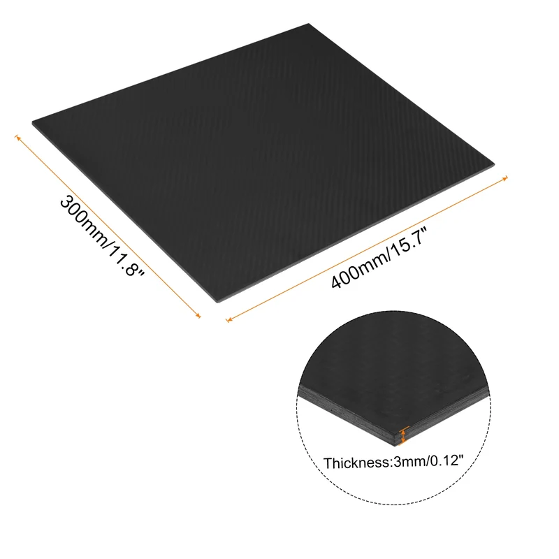 1 Pcs Carbon Fiber Sheet 400x300x3mm Matte Surface Twill Weave Panel Sheet
