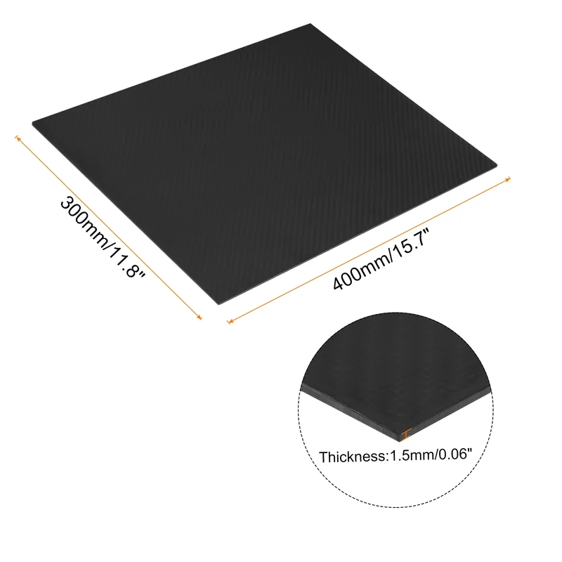 1 Pcs Carbon Fiber Sheet 400x300x1.5mm Matte Surface Twill Weave Panel Sheet