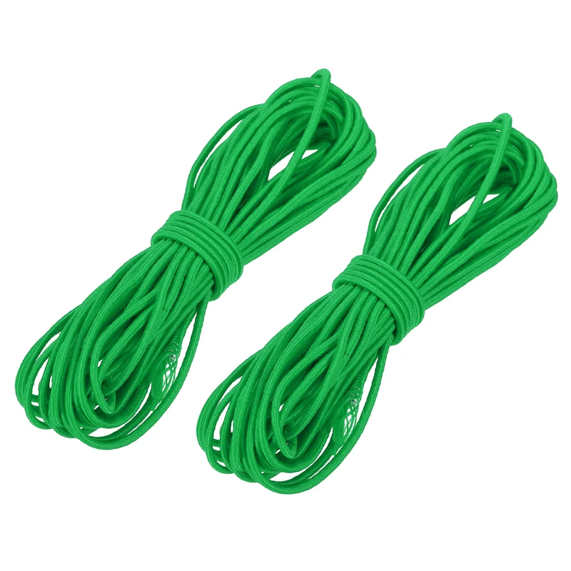 2pcs 3/32" x 26ft Bungee Shock Cord Rope Marine Grade Bungee Rope Grass Green