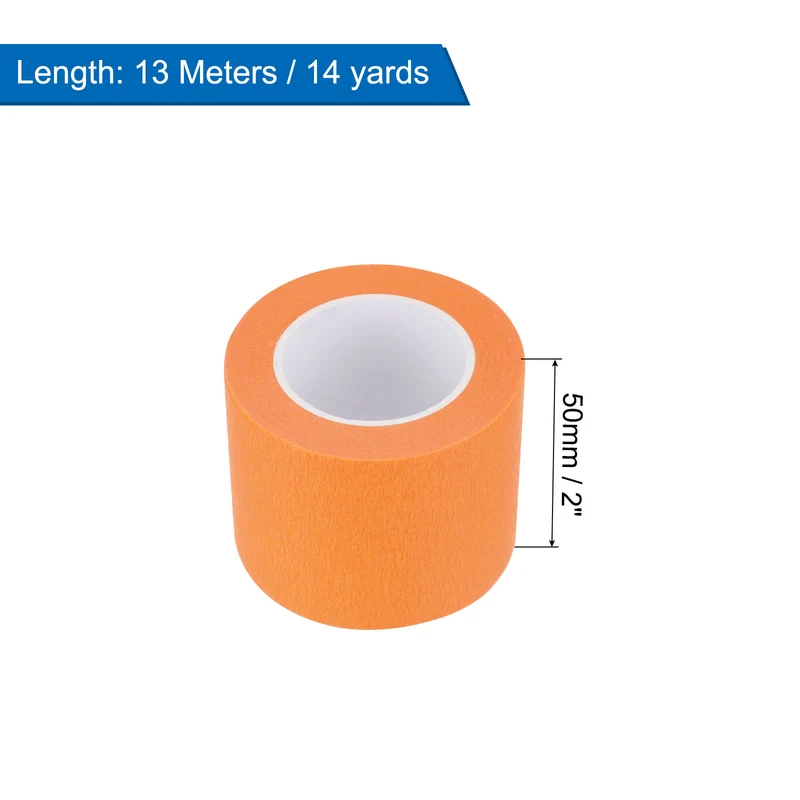 6 Pcs 2 Inch Wide 14 Yards Orange Masking Tape Painters Tape Rolls