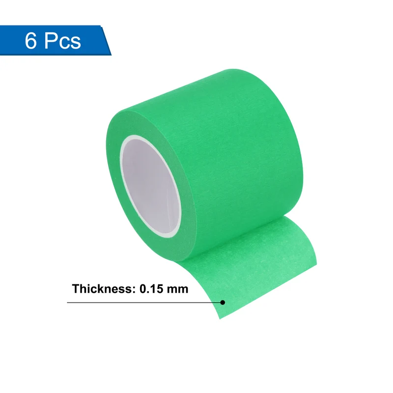 6 Pcs 2 Inch Wide 14 Yards Green Masking Tape Painters Tape Rolls