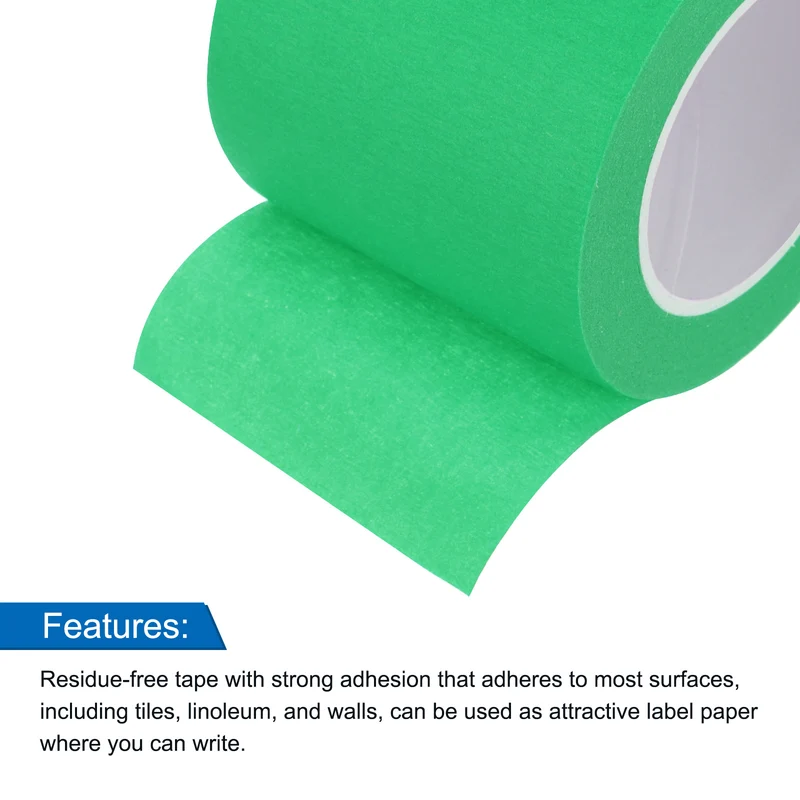 6 Pcs 2 Inch Wide 14 Yards Green Masking Tape Painters Tape Rolls