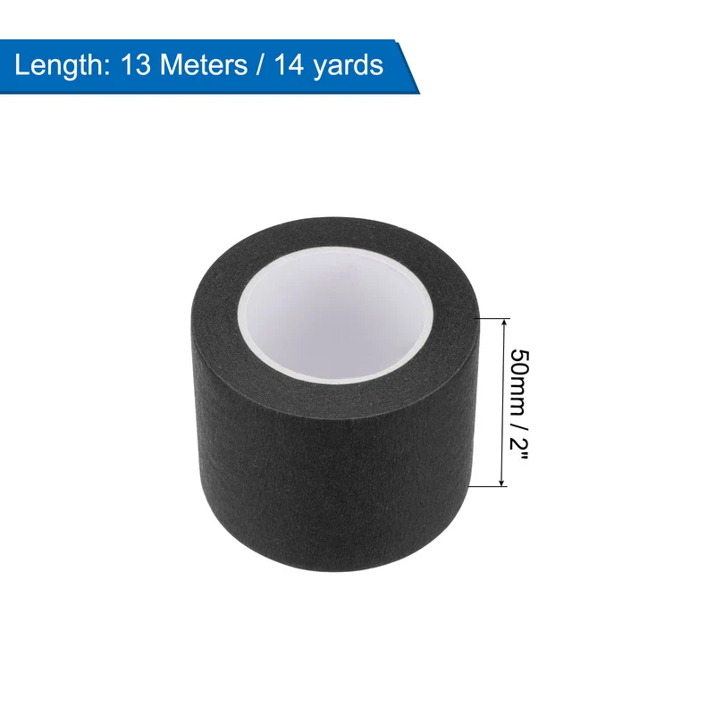 6 Pcs 2 Inch Wide 14 Yards Black Masking Tape Painters Tape Rolls