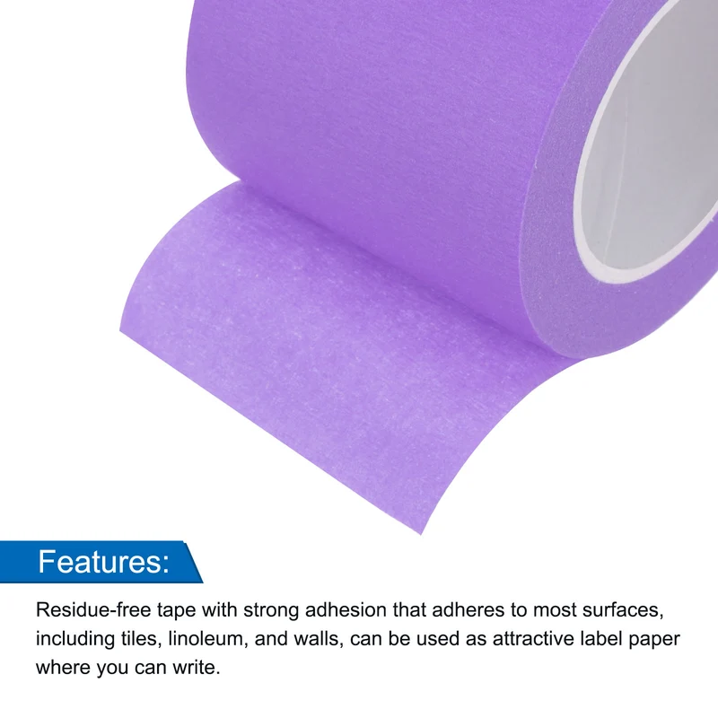 3 Pcs 2 Inch Wide 14 Yards Purple Masking Tape Painters Tape Rolls