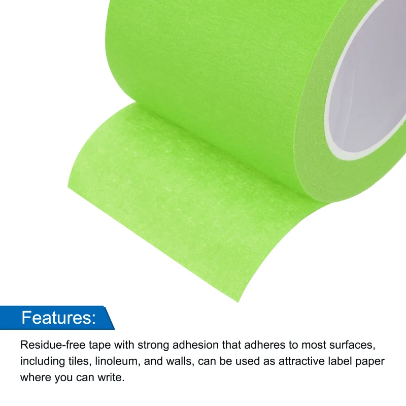 3 Pcs 2 Inch Wide 14 Yards Green Masking Tape Painters Tape Rolls