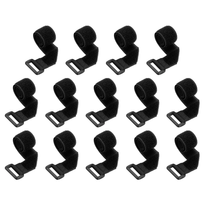 14pcs Reusable Cinch Strap 1.3"x14" Hook and Loop Cable Securing Strap Black