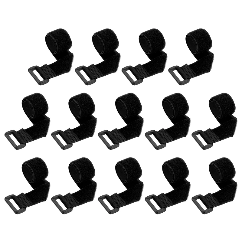14pcs Reusable Cinch Strap 1.3"x12" Hook and Loop Cable Securing Strap Black