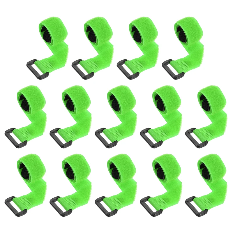 14pcs Reusable Cinch Strap 1.1"x12" Hook and Loop Cable Securing Strap Green
