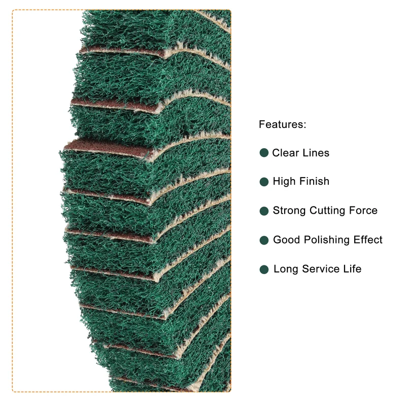 150mmx25mm 180 Grit Abrasive Cloth Nylon Wire Drawing Polishing Wheel Green