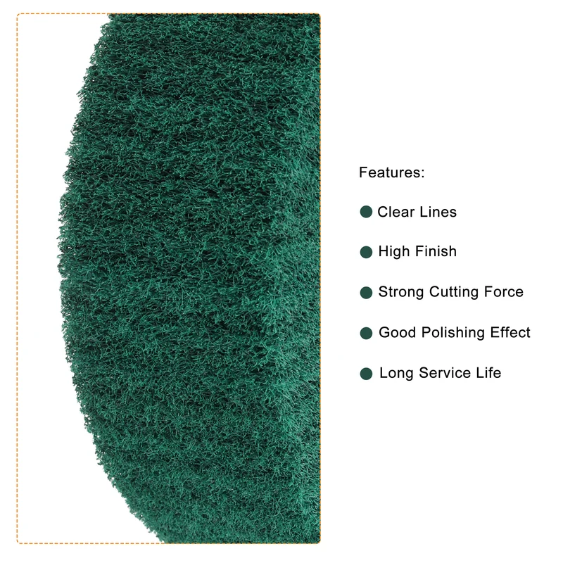 2pcs 150x50mm 180 Grit Non-Woven Wire Drawing Abrasive Polishing Wheel Green