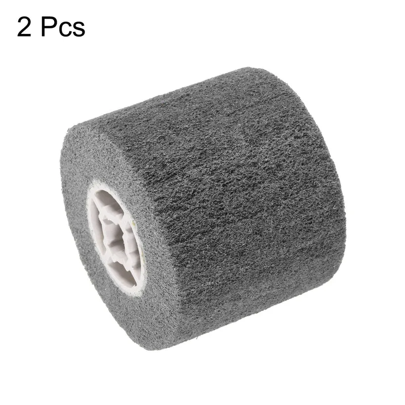 2pcs 80 Grit Non-Woven Nylon Wire Drawing Abrasive Polishing Flap Grey