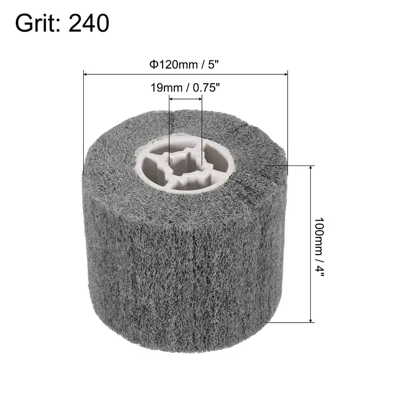 120mmx100mm 240 Grit Non-Woven Nylon Wire Drawing Abrasive Polishing Flap Grey