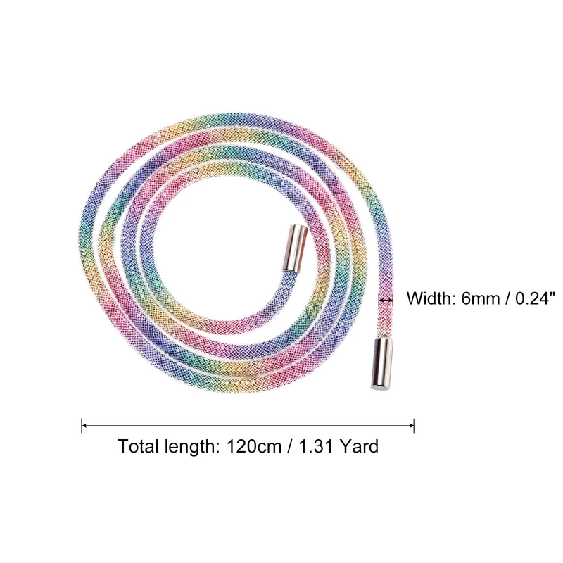 6mm x 120cm Rhinestone Rope Crystal Rope White Mesh Color Diamond