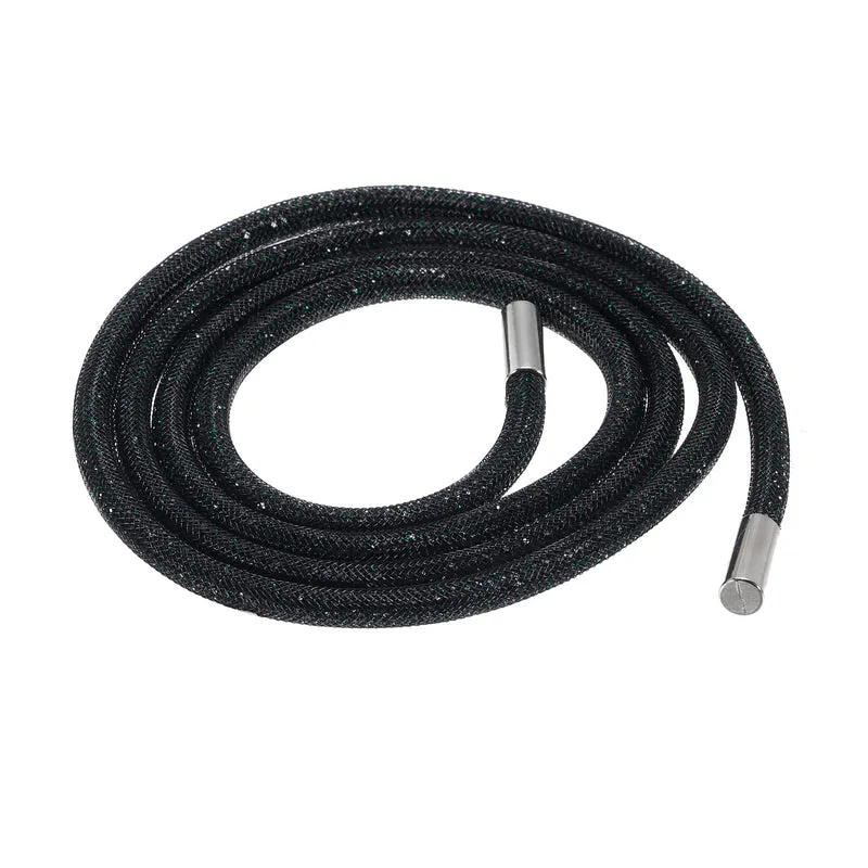 6mm x 120cm Rhinestone Rope Crystal Rope Black Mesh Dark Green Diamond