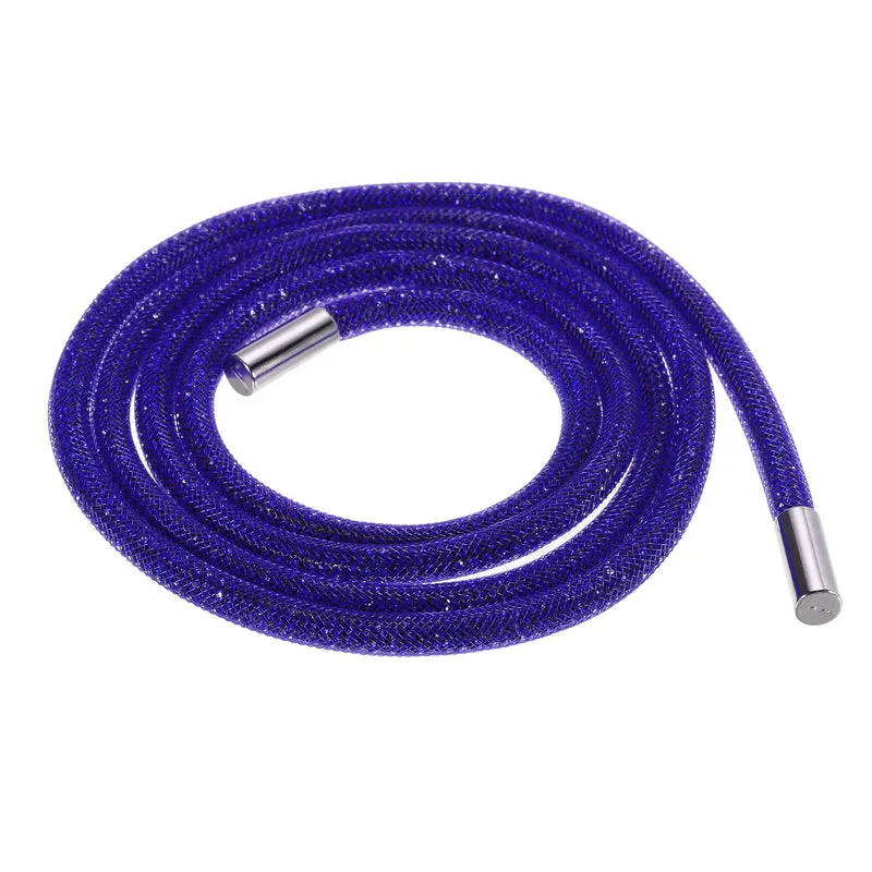 6mm x 120cm Rhinestone Rope Crystal Rope Black Mesh Dark Blue Diamond