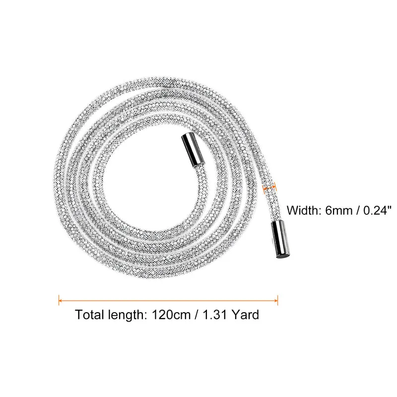 6mm x 120cm Rhinestone Rope Crystal Rope White Mesh White Diamond