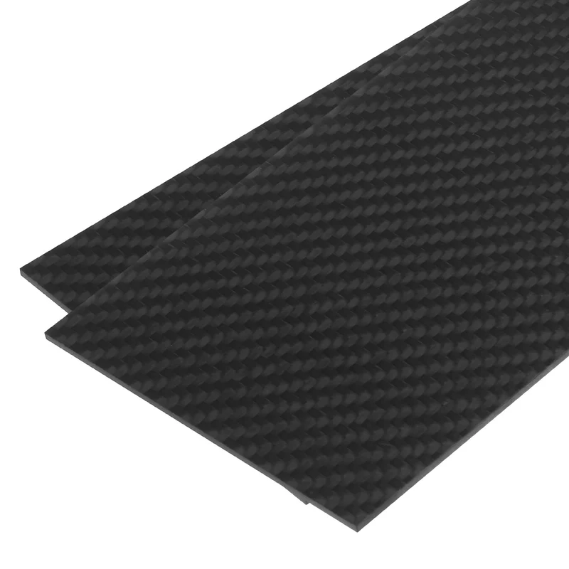 2 Pcs Carbon Fiber Sheet 100x250x2mm Matte Surface Twill Weave Panel Sheet