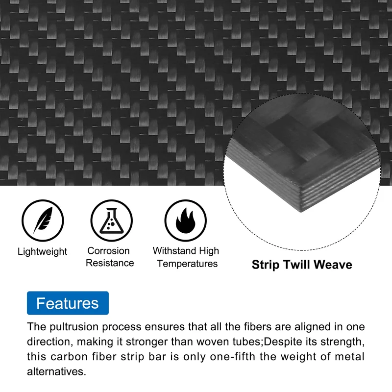 2 Pcs Carbon Fiber Sheet 100x250x2mm Matte Surface Twill Weave Panel Sheet