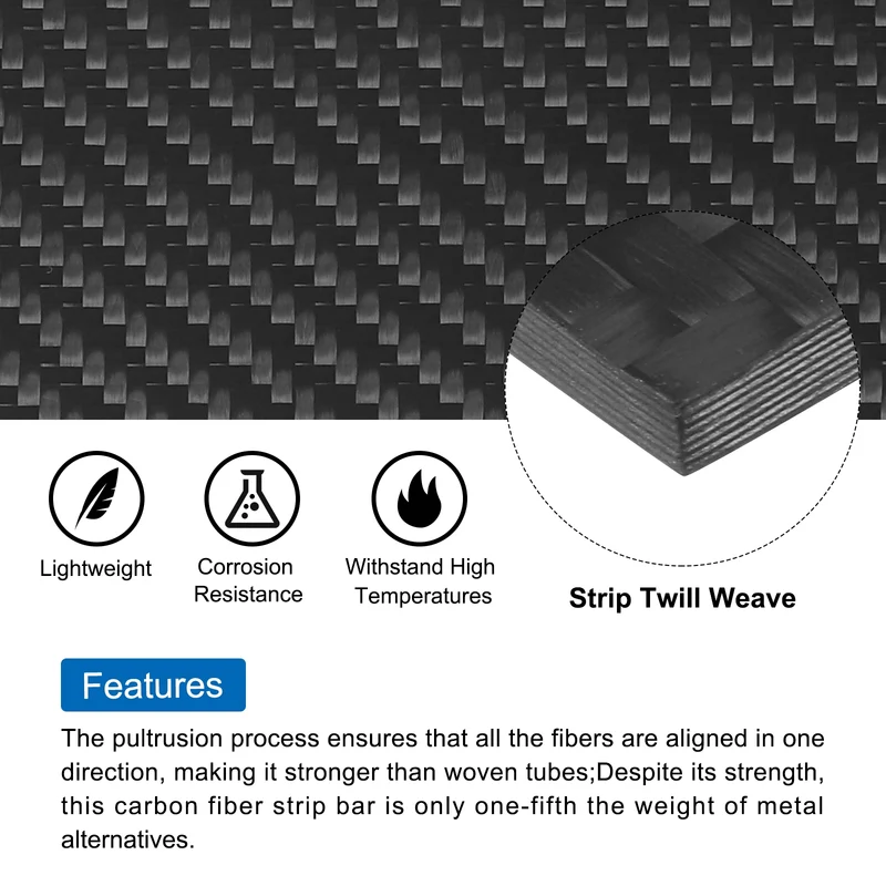2 Pcs Carbon Fiber Sheet 100x250x2.5mm Matte Surface Twill Weave Panel Sheet