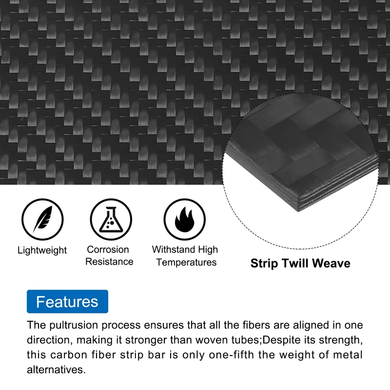 1 Pcs Carbon Fiber Sheet 100x250x1.5mm Matte Surface Twill Weave Panel Sheet