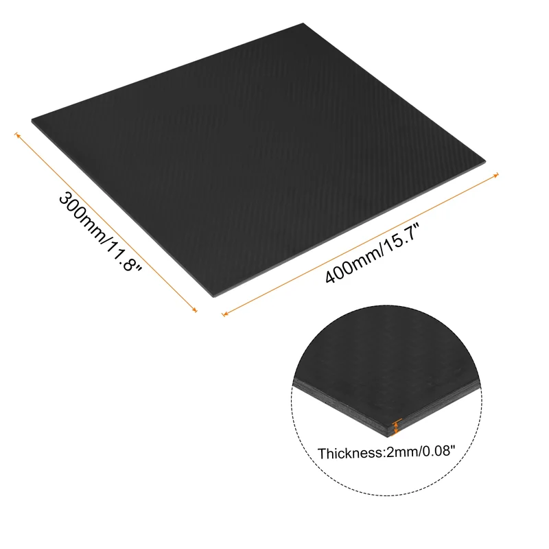 1 Pcs Carbon Fiber Sheet 400x300x2mm Matte Surface Twill Weave Panel Sheet
