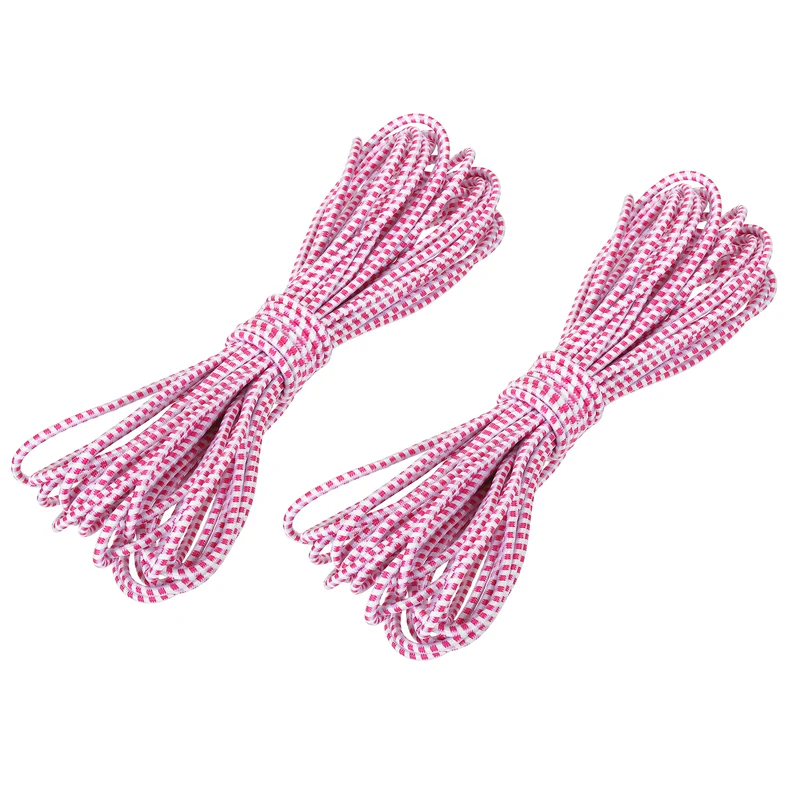 2pcs 3/32" x 26ft Bungee Shock Cord Rope Marine Grade Bungee Rope White/Red