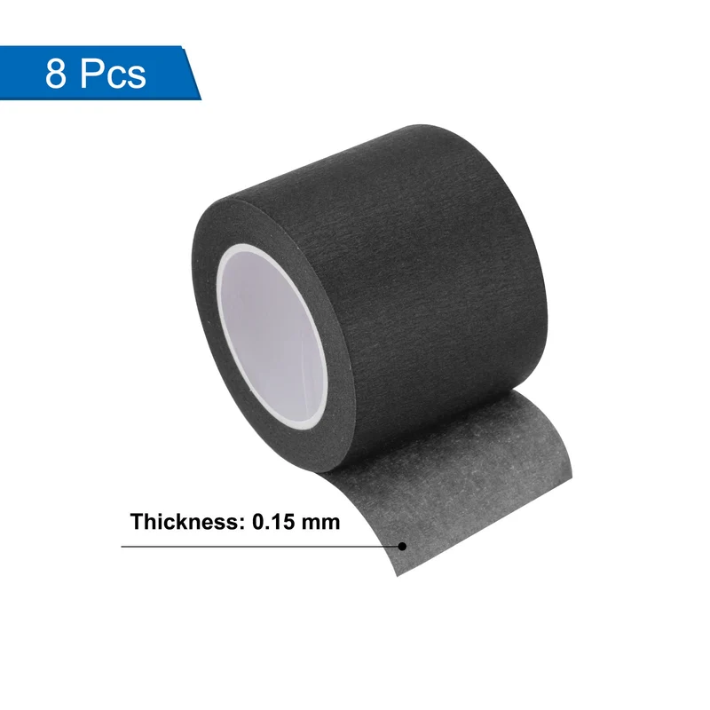 8 Pcs 2 Inch Wide 14 Yards Black Masking Tape Painters Tape Rolls