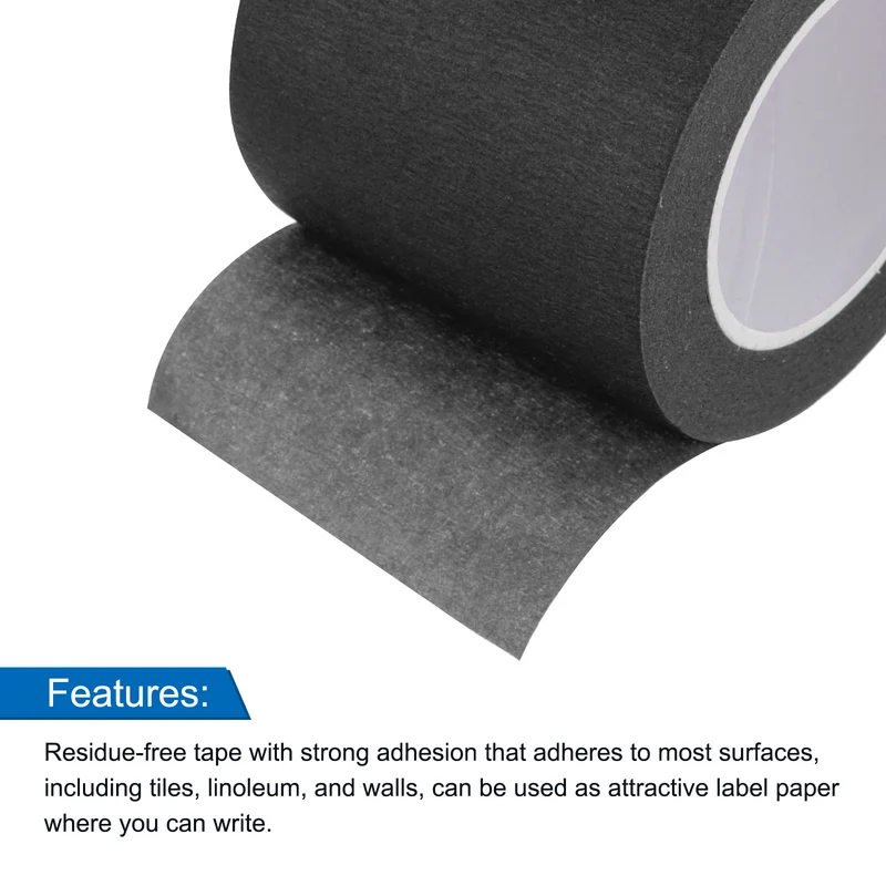 8 Pcs 2 Inch Wide 14 Yards Black Masking Tape Painters Tape Rolls
