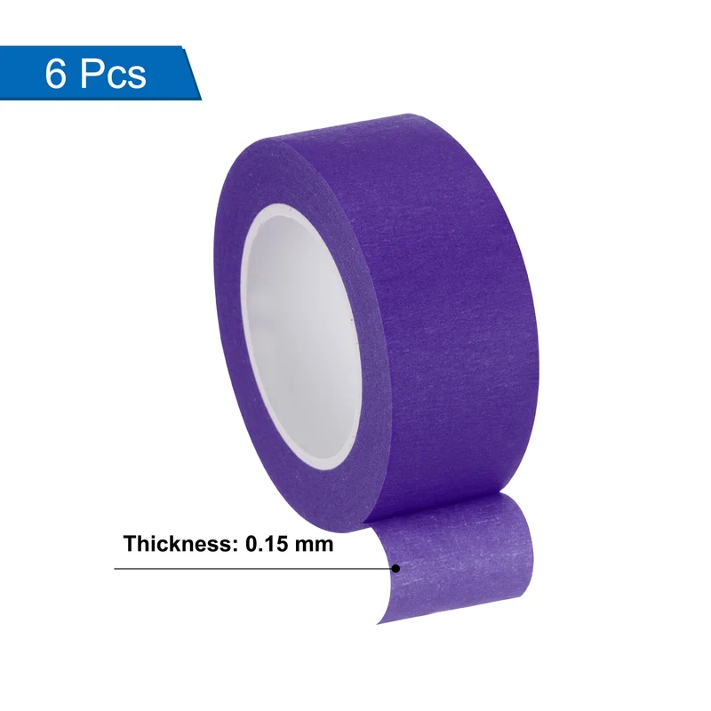 6 Pcs 1 Inch Wide 14 Yards Purple Masking Tape Painters Tape Rolls