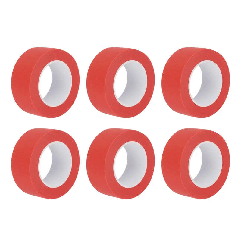 6 Pcs 1 Inch Wide 14 Yards Red Masking Tape Painters Tape Rolls