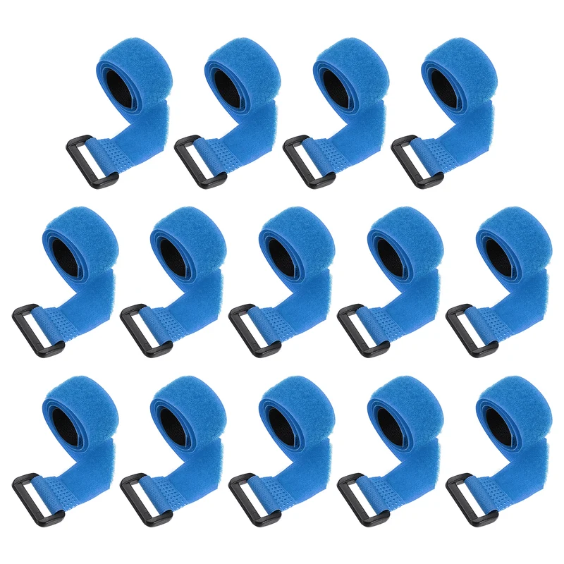 14pcs Reusable Cinch Strap 1.1"x14" Hook and Loop Cable Securing Strap Blue