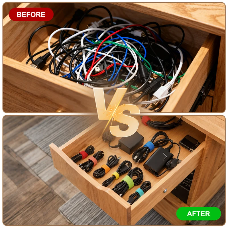 14pcs Reusable Cinch Strap 1.1"x14" Hook and Loop Cable Securing Strap Blue