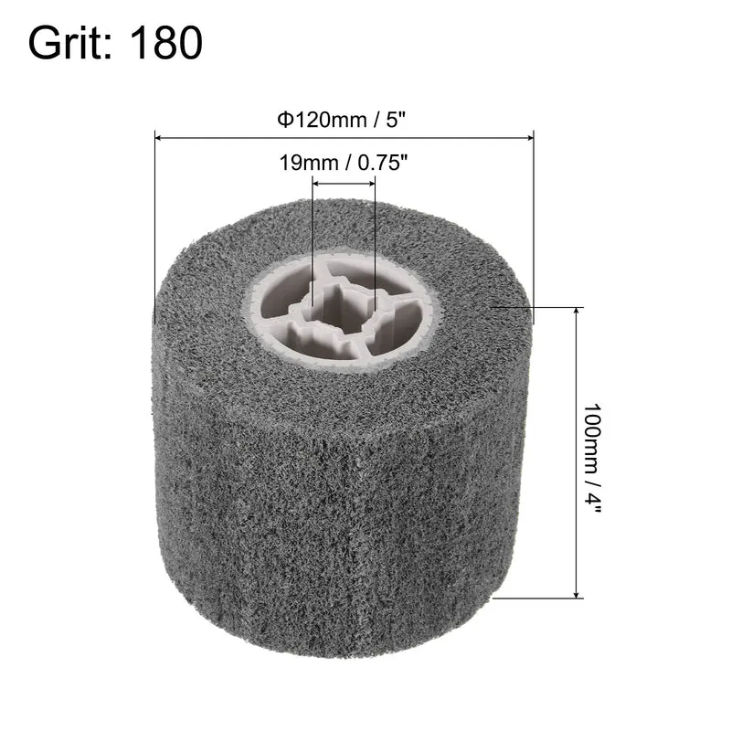 120mmx100mm 180 Grit Non-Woven Nylon Wire Drawing Abrasive Polishing Flap Grey