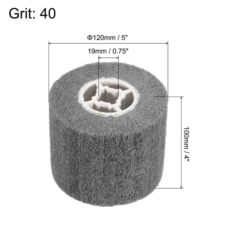 120mmx100mm 40 Grit Non-Woven Nylon Wire Drawing Abrasive Polishing Flap Grey