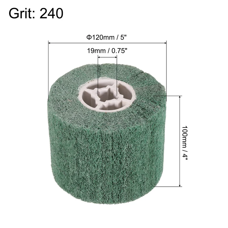 2pcs 240 Grit Non-Woven Nylon Wire Drawing Abrasive Polishing Flap Green