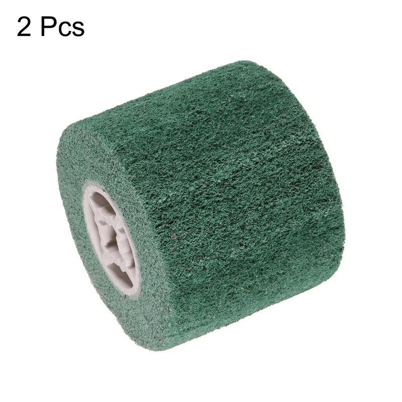 2pcs 240 Grit Non-Woven Nylon Wire Drawing Abrasive Polishing Flap Green