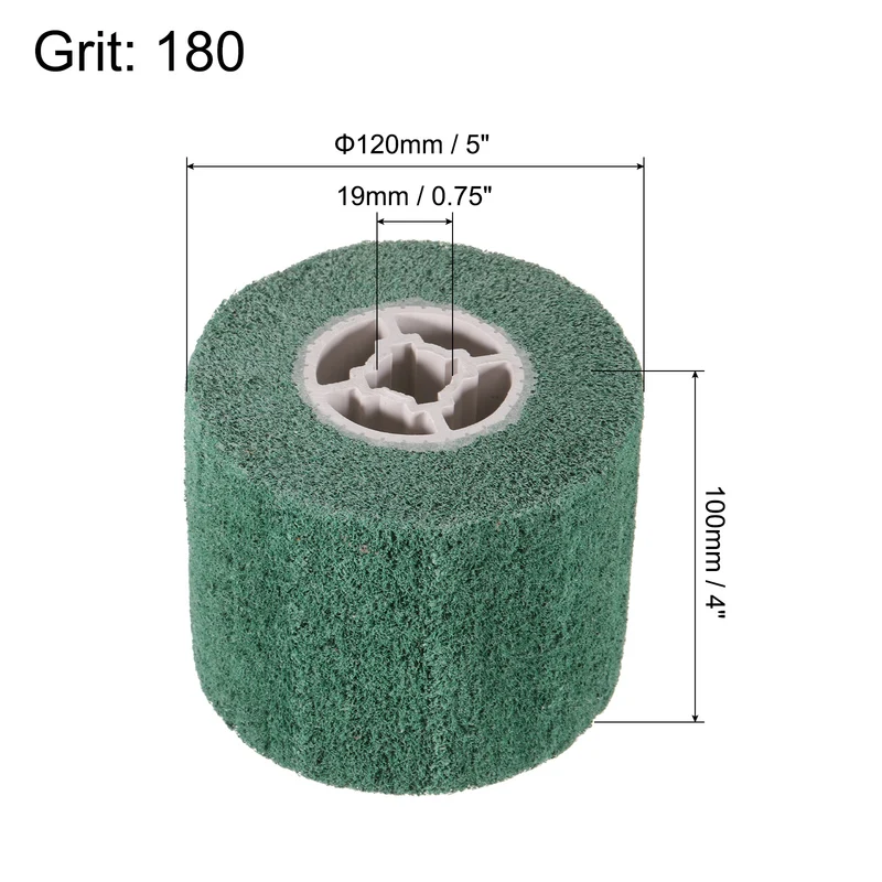 2pcs 180 Grit Non-Woven Nylon Wire Drawing Abrasive Polishing Flap Green