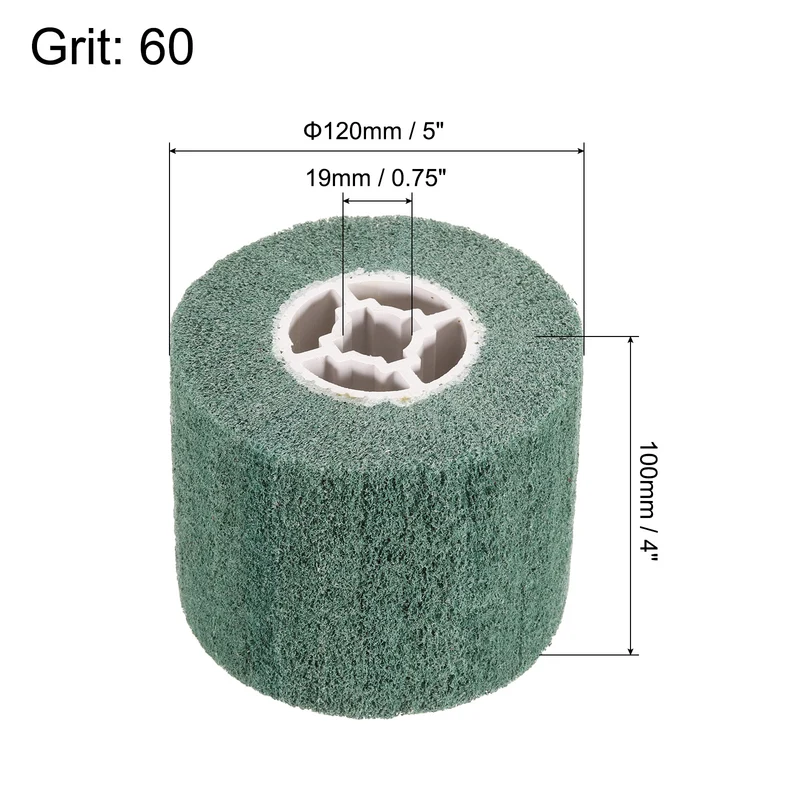 120mmx100mm 60 Grit Non-Woven Nylon Wire Drawing Abrasive Polishing Flap Green